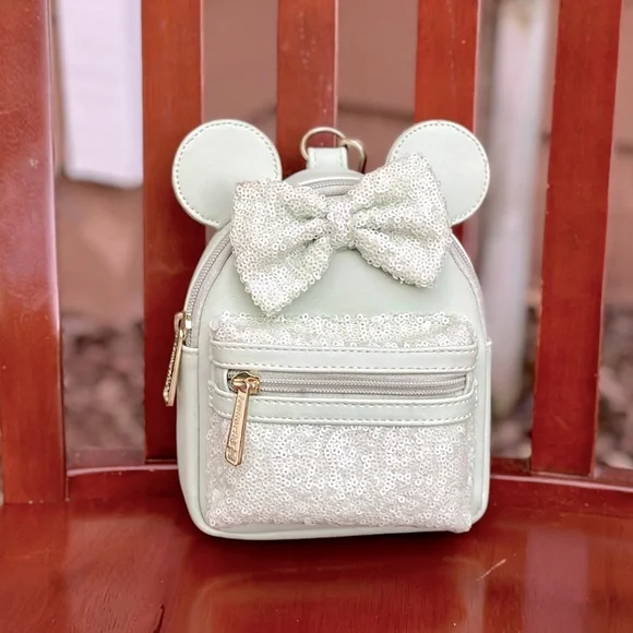 Disney Loungefly Minnie Mouse Sequin Wristlet - Mint Green Color - Picture 1 of 11